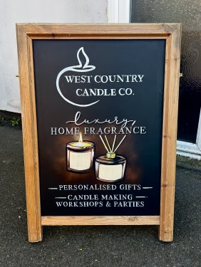 A-board created for West Country Candle Co. Bridgwater