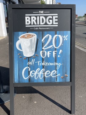 A-board painted for The Bridge Cafe / Bridgwater