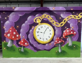 Alice in wonderland mural