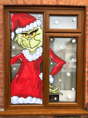 Christmas Window art - The Grinch