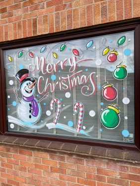 Christmas window art Bridgwater