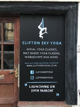 Clifton Sky Yoga Bristol external chalkboard
