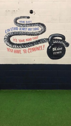 DK Nine Fitness Wall Mural Quote, Cardiff Wales