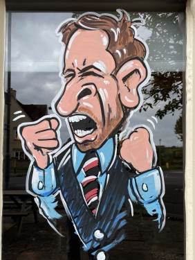 Gareth Southgate Caricature painted at The Griffin Warmley/Euro 2024