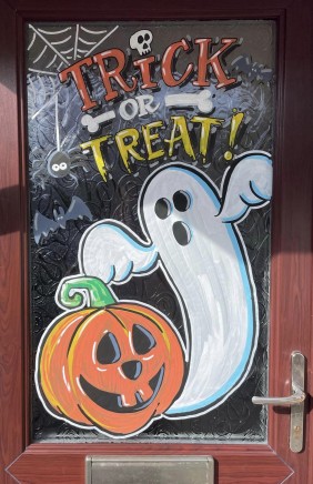 Halloween Window Art front door - Bridgwater