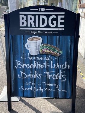 Large A-board created for The Bridge Cafe Bridgwater