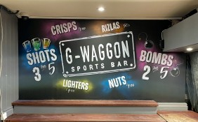 Large bar board created at The Waggon Sports Bar Taunton