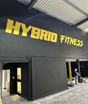Large mural hand painted for new gym in Weston Super Mare - Hybrid Fitness