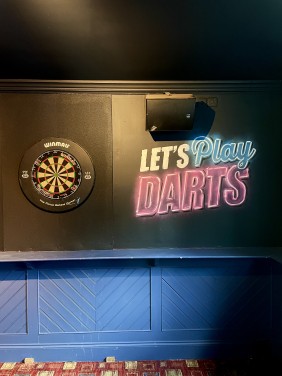 Let’s play darts - sports bar mural