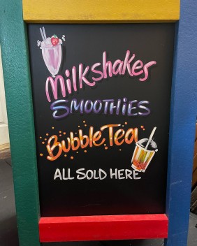 Milkshakes, smoothies and Bubble Tea