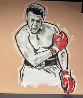 Muhammad Ali mural - sports bar Taunton