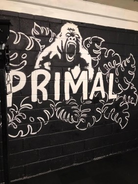 Primal jungle and Gorilla mural in Gym