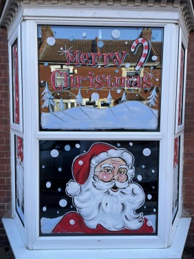 Santa window painting