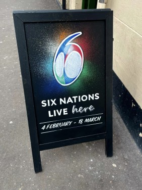 Six Nations A-board - New Foresters pub Bridgwater