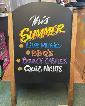 Summer promotion board