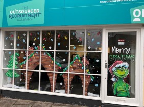 Taunton Christmas window art - The Grinch