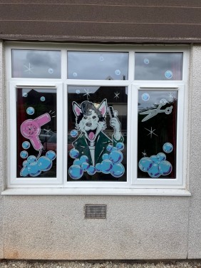 Taunton  - Window Art for The Pooch Parlour