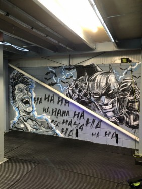 The Joker vs Batman mural Bridgwater