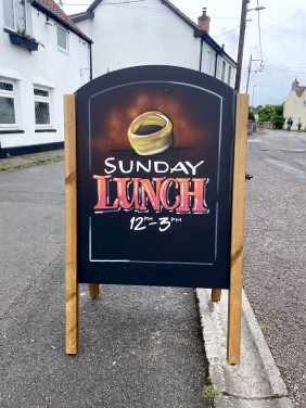 The Old Inn Sunday lunch board