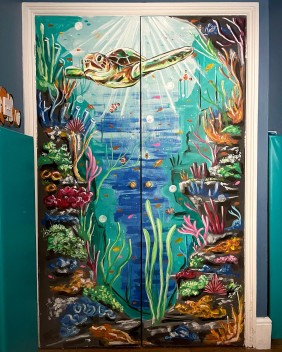 Under the Sea mural painted on Wardrobe Doors - Bridgwater