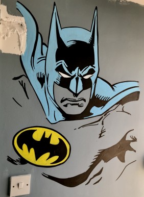 Wall mural Batman hand painted at C&S Fitness Bridgwater