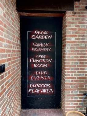 West India House - external door hand written