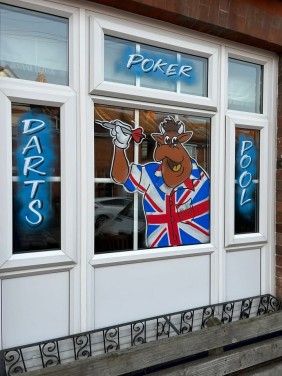 Window art at The British Flag - Bridgwater